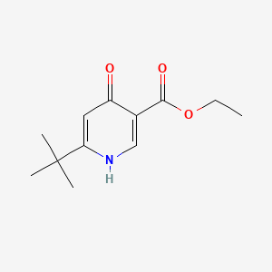 molecular formula C12H17NO3 B598823 6-(叔丁基)-4-氧代-1,4-二氢吡啶-3-羧酸乙酯 CAS No. 134653-98-8