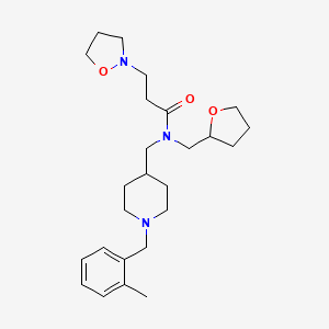 N-[[1-[(2-methylphenyl)methyl]piperidin-4-yl]methyl]-3-(1,2-oxazolidin-2-yl)-N-(oxolan-2-ylmethyl)propanamide