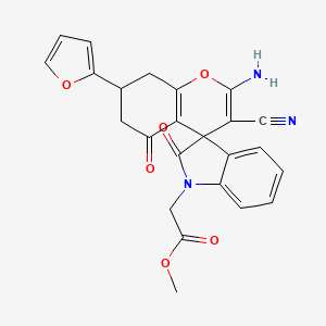 METHYL 2-[2-AMINO-3-CYANO-7-(FURAN-2-YL)-2',5-DIOXO-1',2',5,6,7,8-HEXAHYDROSPIRO[CHROMENE-4,3'-INDOL]-1'-YL]ACETATE