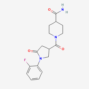 1-{[1-(2-Fluorophenyl)-5-oxopyrrolidin-3-yl]carbonyl}piperidine-4-carboxamide