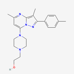 molecular formula C21H27N5O B5988250 2-{4-[3,5-Dimethyl-2-(4-methylphenyl)pyrazolo[1,5-a]pyrimidin-7-yl]piperazin-1-yl}ethanol 