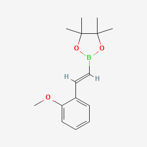 molecular formula C15H21BO3 B598827 (E)-2-(2-甲氧基苯乙烯基)-4,4,5,5-四甲基-1,3,2-二氧杂硼环丁烷 CAS No. 149777-81-1