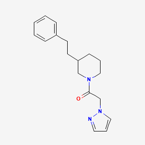 molecular formula C18H23N3O B5988288 3-(2-phenylethyl)-1-(1H-pyrazol-1-ylacetyl)piperidine 