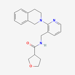 molecular formula C20H23N3O2 B5988290 N-{[2-(3,4-dihydro-2(1H)-isoquinolinyl)-3-pyridinyl]methyl}tetrahydro-3-furancarboxamide 