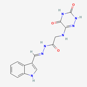 N'-[(3-Indolyl)methylene]-2-[(3,5-dioxo-2,3,4,5-tetrahydro-1,2,4-triazin-6-yl)amino]acetohydrazide