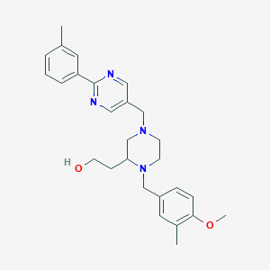 2-(1-(4-methoxy-3-methylbenzyl)-4-{[2-(3-methylphenyl)-5-pyrimidinyl]methyl}-2-piperazinyl)ethanol