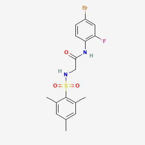 N-(4-bromo-2-fluorophenyl)-2-[(2,4,6-trimethylphenyl)sulfonylamino]acetamide