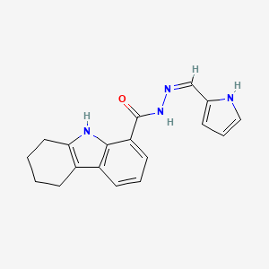 molecular formula C18H18N4O B5988350 N-[(Z)-1H-pyrrol-2-ylmethylideneamino]-6,7,8,9-tetrahydro-5H-carbazole-1-carboxamide 