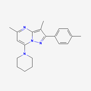 1-[3,5-Dimethyl-2-(4-methylphenyl)pyrazolo[1,5-a]pyrimidin-7-yl]piperidine