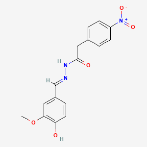 N-[(E)-(4-hydroxy-3-methoxyphenyl)methylideneamino]-2-(4-nitrophenyl)acetamide