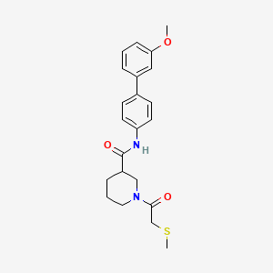 molecular formula C22H26N2O3S B5988394 N-(3'-methoxy-4-biphenylyl)-1-[(methylthio)acetyl]-3-piperidinecarboxamide 