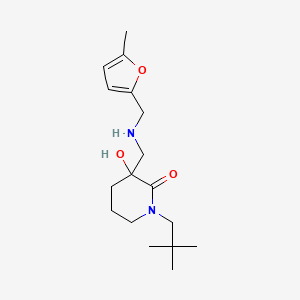 molecular formula C17H28N2O3 B5988400 1-(2,2-dimethylpropyl)-3-hydroxy-3-[[(5-methylfuran-2-yl)methylamino]methyl]piperidin-2-one 