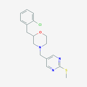 molecular formula C17H20ClN3OS B5988437 2-(2-chlorobenzyl)-4-{[2-(methylthio)-5-pyrimidinyl]methyl}morpholine 