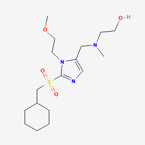 molecular formula C17H31N3O4S B5988447 2-[[2-(Cyclohexylmethylsulfonyl)-3-(2-methoxyethyl)imidazol-4-yl]methyl-methylamino]ethanol 