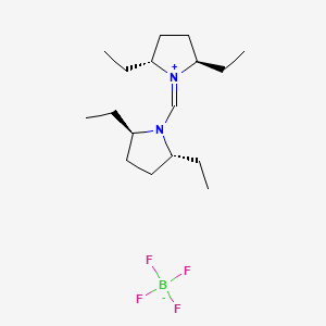 molecular formula C17H33BF4N2 B598845 (2R,5R)-1-{[(2R,5R)-2,5-二乙基吡咯烷-1-基]亚甲基}-2,5-二乙基吡咯烷四氟硼酸盐 CAS No. 1204324-20-8