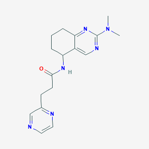 molecular formula C17H22N6O B5988456 N-[2-(dimethylamino)-5,6,7,8-tetrahydro-5-quinazolinyl]-3-(2-pyrazinyl)propanamide 