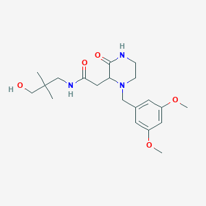 molecular formula C20H31N3O5 B5988469 2-[1-(3,5-dimethoxybenzyl)-3-oxo-2-piperazinyl]-N-(3-hydroxy-2,2-dimethylpropyl)acetamide 