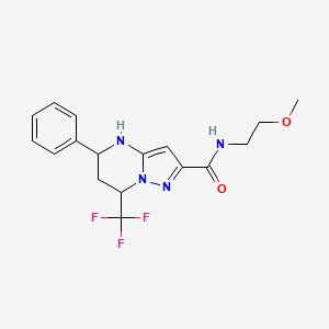 N-(2-methoxyethyl)-5-phenyl-7-(trifluoromethyl)-4,5,6,7-tetrahydropyrazolo[1,5-a]pyrimidine-2-carboxamide