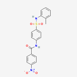 molecular formula C20H17N3O5S B5988495 N-(4-{[(2-methylphenyl)amino]sulfonyl}phenyl)-4-nitrobenzamide 