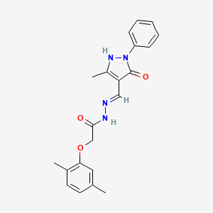 2-(2,5-dimethylphenoxy)-N'-[(E)-(5-hydroxy-3-methyl-1-phenyl-1H-pyrazol-4-yl)methylidene]acetohydrazide