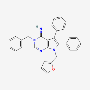 3-benzyl-7-(2-furylmethyl)-5,6-diphenyl-3,7-dihydro-4H-pyrrolo[2,3-d]pyrimidin-4-imine