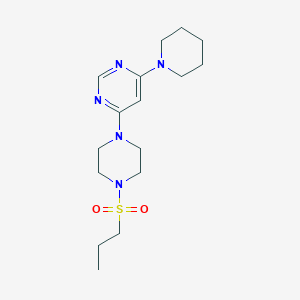 molecular formula C16H27N5O2S B5988566 4-(1-piperidinyl)-6-[4-(propylsulfonyl)-1-piperazinyl]pyrimidine 