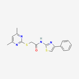 2-[(4,6-dimethylpyrimidin-2-yl)sulfanyl]-N-(4-phenyl-1,3-thiazol-2-yl)acetamide