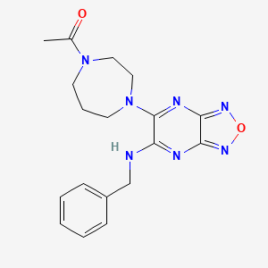 molecular formula C18H21N7O2 B5988598 6-(4-acetyl-1,4-diazepan-1-yl)-N-benzyl[1,2,5]oxadiazolo[3,4-b]pyrazin-5-amine 