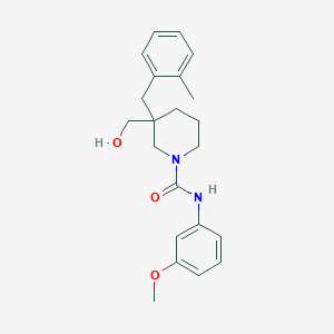 3-(hydroxymethyl)-N-(3-methoxyphenyl)-3-[(2-methylphenyl)methyl]piperidine-1-carboxamide