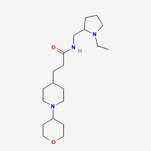 molecular formula C20H37N3O2 B5988625 N-[(1-ethyl-2-pyrrolidinyl)methyl]-3-[1-(tetrahydro-2H-pyran-4-yl)-4-piperidinyl]propanamide 