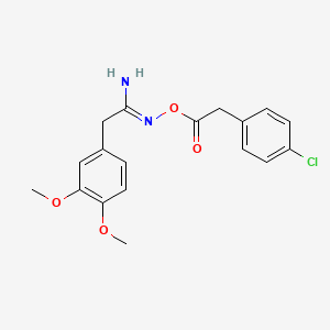 molecular formula C18H19ClN2O4 B5988637 N'-{[(4-chlorophenyl)acetyl]oxy}-2-(3,4-dimethoxyphenyl)ethanimidamide 