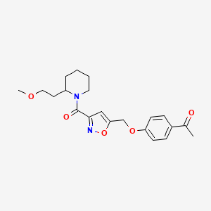 molecular formula C21H26N2O5 B5988720 1-[4-[[3-[2-(2-Methoxyethyl)piperidine-1-carbonyl]-1,2-oxazol-5-yl]methoxy]phenyl]ethanone 