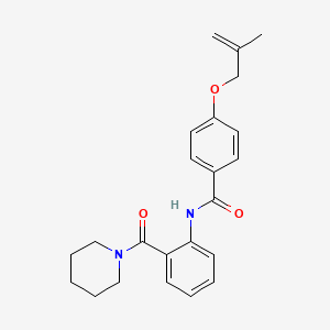 molecular formula C23H26N2O3 B5988733 4-(2-methylprop-2-enoxy)-N-[2-(piperidine-1-carbonyl)phenyl]benzamide 