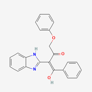 molecular formula C23H18N2O3 B5988757 2-(1,3-dihydro-2H-benzimidazol-2-ylidene)-4-phenoxy-1-phenyl-1,3-butanedione 