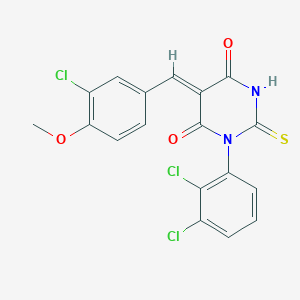 molecular formula C18H11Cl3N2O3S B5988794 (5Z)-5-(3-chloro-4-methoxybenzylidene)-1-(2,3-dichlorophenyl)-2-thioxodihydropyrimidine-4,6(1H,5H)-dione 