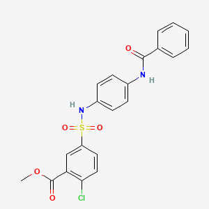 molecular formula C21H17ClN2O5S B5988807 Methyl 5-[(4-benzamidophenyl)sulfamoyl]-2-chlorobenzoate 