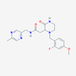 2-[1-(2-fluoro-4-methoxybenzyl)-3-oxo-2-piperazinyl]-N-[(5-methyl-2-pyrazinyl)methyl]acetamide