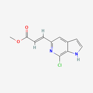 molecular formula C11H9ClN2O2 B598888 (E)-Methyl 3-(7-chloro-1H-pyrrolo[2,3-c]pyridin-5-yl)acrylate CAS No. 1198098-49-5