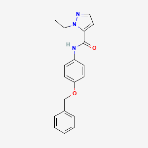 molecular formula C19H19N3O2 B5988885 N-[4-(benzyloxy)phenyl]-1-ethyl-1H-pyrazole-5-carboxamide 