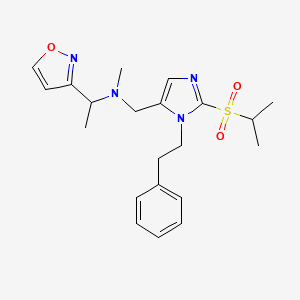 N-{[2-(isopropylsulfonyl)-1-(2-phenylethyl)-1H-imidazol-5-yl]methyl}-1-(3-isoxazolyl)-N-methylethanamine