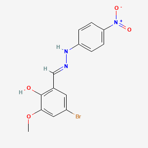 molecular formula C14H12BrN3O4 B5988892 4-bromo-2-methoxy-6-{(E)-[2-(4-nitrophenyl)hydrazinylidene]methyl}phenol 