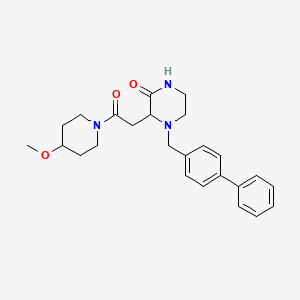 4-(4-biphenylylmethyl)-3-[2-(4-methoxy-1-piperidinyl)-2-oxoethyl]-2-piperazinone