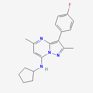 molecular formula C19H21FN4 B5988937 N-cyclopentyl-3-(4-fluorophenyl)-2,5-dimethylpyrazolo[1,5-a]pyrimidin-7-amine 