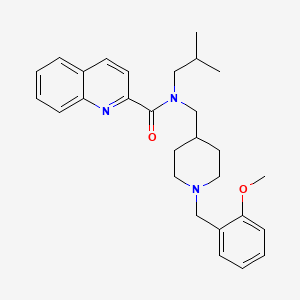 molecular formula C28H35N3O2 B5988951 N-isobutyl-N-{[1-(2-methoxybenzyl)-4-piperidinyl]methyl}-2-quinolinecarboxamide 