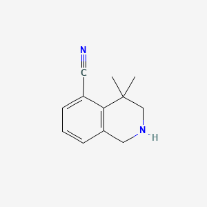 molecular formula C12H14N2 B598900 4,4-Dimethyl-1,2,3,4-tetrahydroisoquinoline-5-carbonitrile CAS No. 1203686-62-7