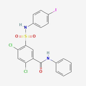 molecular formula C19H13Cl2IN2O3S B5989016 2,4-dichloro-5-[(4-iodophenyl)sulfamoyl]-N-phenylbenzamide 