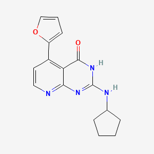 molecular formula C16H16N4O2 B5989027 2-(cyclopentylamino)-5-(2-furyl)pyrido[2,3-d]pyrimidin-4(3H)-one 