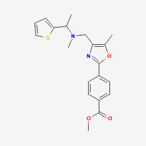 molecular formula C20H22N2O3S B5989036 methyl 4-[5-methyl-4-({methyl[1-(2-thienyl)ethyl]amino}methyl)-1,3-oxazol-2-yl]benzoate 