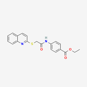 molecular formula C20H18N2O3S B5989041 ETHYL 4-[2-(QUINOLIN-2-YLSULFANYL)ACETAMIDO]BENZOATE 