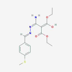 molecular formula C16H21N3O4S B5989051 diethyl (amino{2-[4-(methylthio)benzylidene]hydrazino}methylene)malonate 